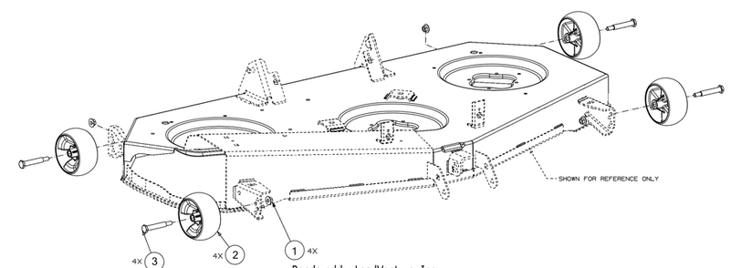 Deck Wheel Diagram and Parts List for (13AQA2CA009)(2017) Cub Cadet Lawn Tractor